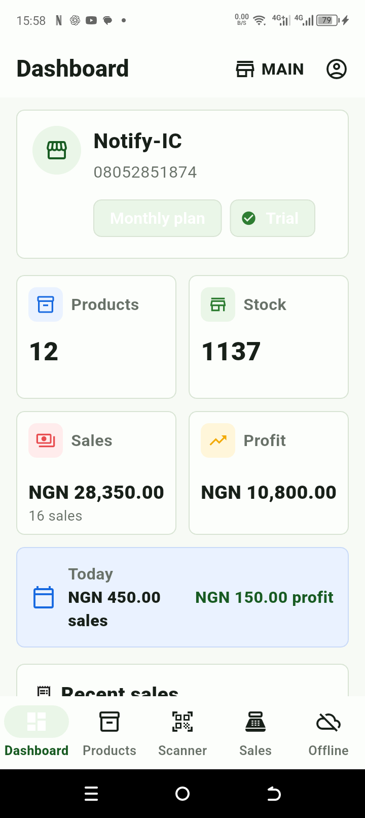 ShopLite Build 24 dashboard showing grouped currency values with two decimal places
