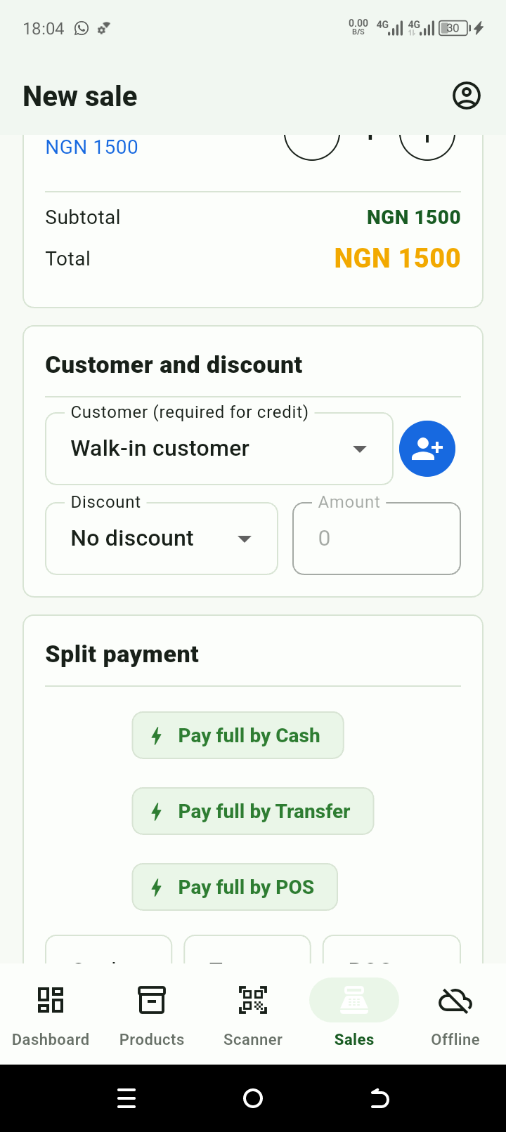 ShopLite split-payment controls